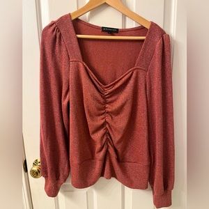 Gibson Look sparkle top. Size large. Mauve color. NWOT.